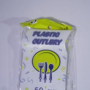 Cuillère/Fourche blanche plastic cutlery 50P
