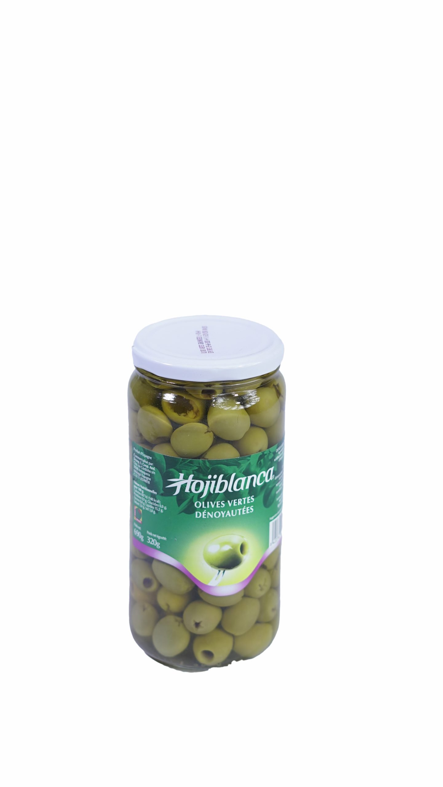 Olives vertes Hojiblanca ( Dénoyautées 320g)