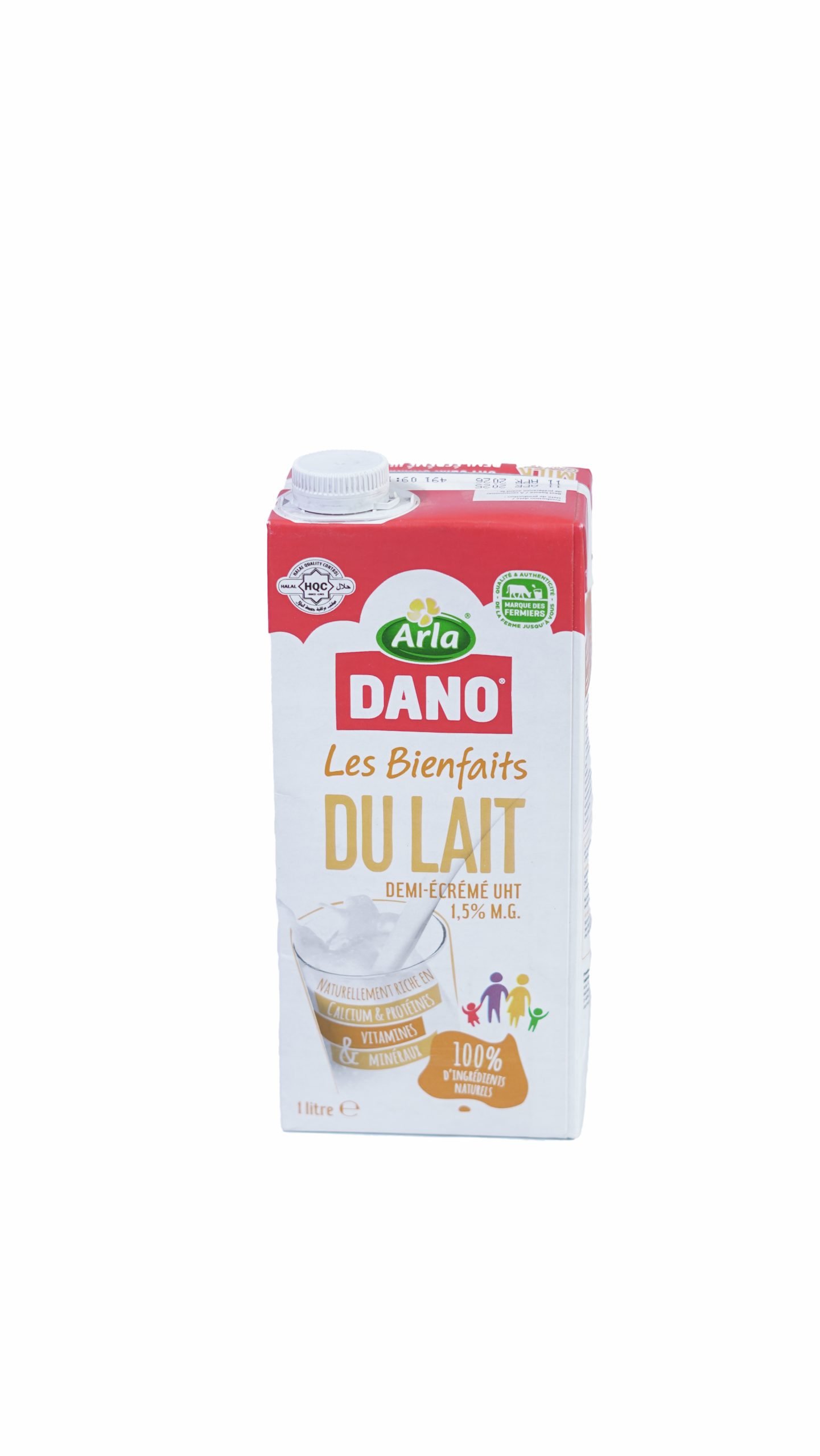 Lait Dano (Brique 1L) Demi creme