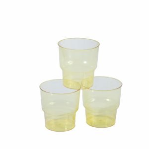 Petit goblets jaune cristall lot 25