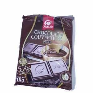 Chocolat de couverture noir 1 kg Macao 57% cacao